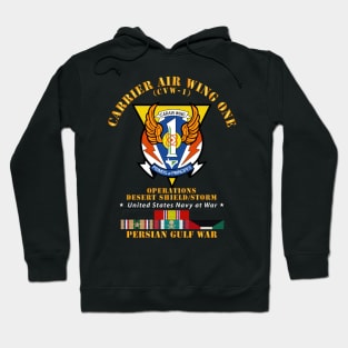 Carrier Air Wing One - Gulf War w Ship Ribbons Hoodie